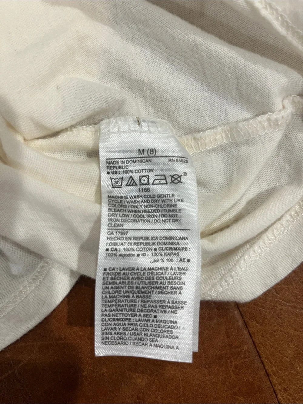 Old Navy Cream Long-Sleeve Tee with Green and Orange Floral Peace Graphic